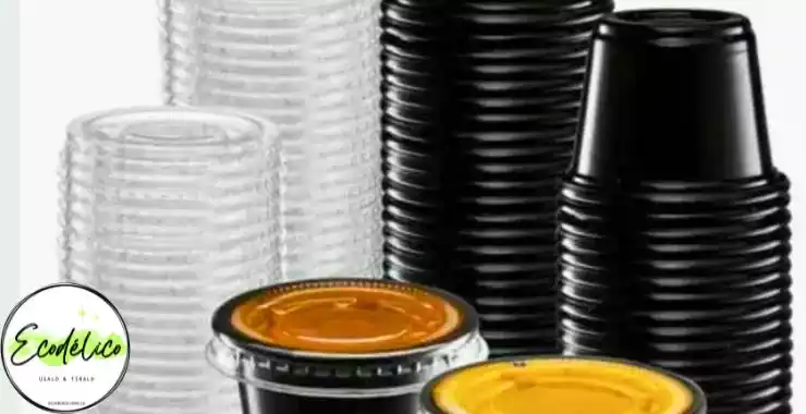 Tazas desechables para postres de color negro