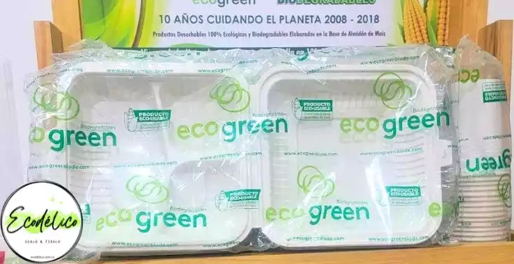 Platos y vasos desechables biodegradables