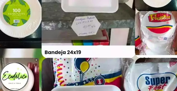 Platos y globos para decorar