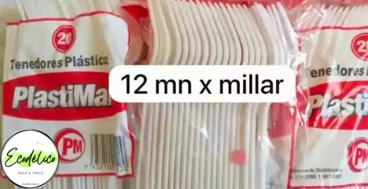 Juego de tenedores plásticos por 12 mm